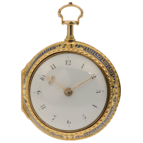 An English gold enamel verge pocket watch Circa 1766 An English gold enamel verge pocket watch Circa 1766