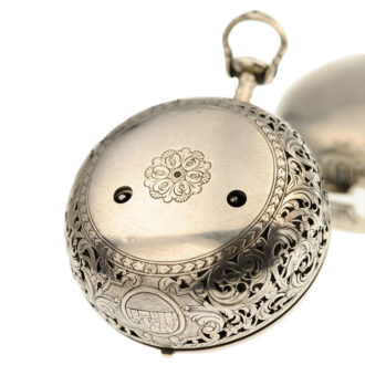 A fine Swiss silver verge pocket watch Circa 1720