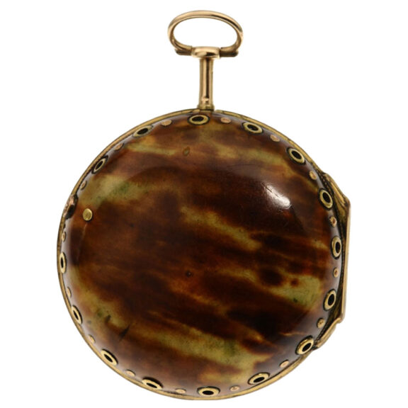 A Dutch gold quarter repeating verge pocket watch Circa 1760 A Dutch gold quarter repeating verge pocket watch Circa 1760