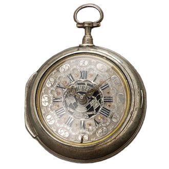 A rare silver Dutch pair-cased verge pocket watch Circa 1730