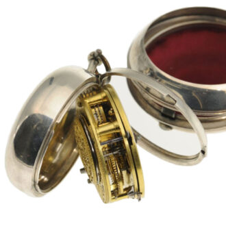 A rare silver Dutch pair-cased verge pocket watch Circa 1730