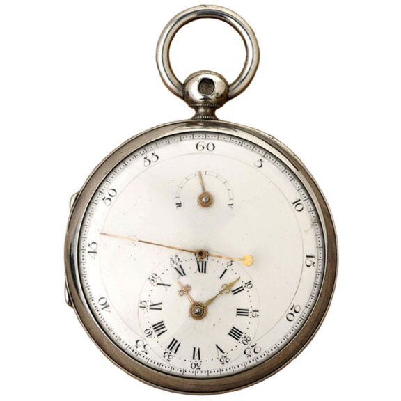 A French silver watch with early automatic winding Circa 1800 A French silver watch with early automatic winding Circa 1800