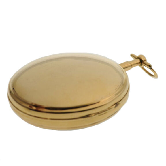 A 18K Swiss verge pocket watch with second time zone Circa 1800 A 18K Swiss verge pocket watch with second time zone Circa 1800