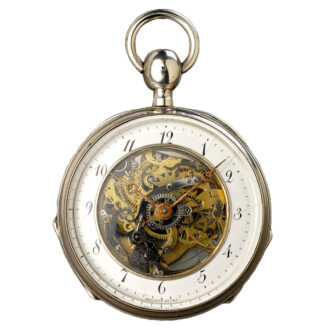 A silver Swiss rare skeletonized quarter repeating watch Circa 1815