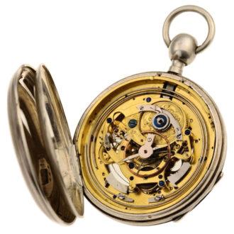 A silver Swiss rare skeletonized quarter repeating watch Circa 1815 A silver Swiss rare skeletonized quarter repeating watch Circa 1815