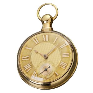 An English gold watch with rack-lever escapement Circa 1818