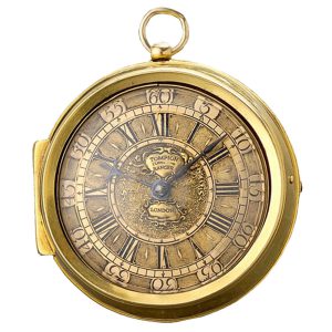 A magnificent English 22K gold verge pocket watch Circa 1706