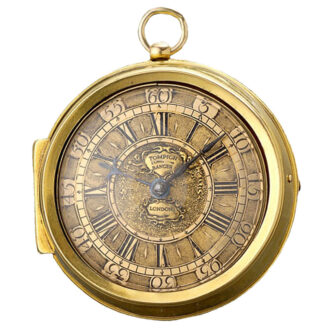 A magnificent English 22K gold verge pocket watch Circa 1706
