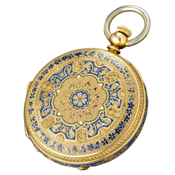 A Swiss rare splendour hunting case pocket watch Circa 1870 A Swiss rare splendour hunting case pocket watch Circa 1870