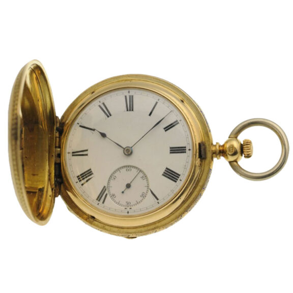 A Swiss rare splendour hunting case pocket watch Circa 1870 A Swiss rare splendour hunting case pocket watch Circa 1870