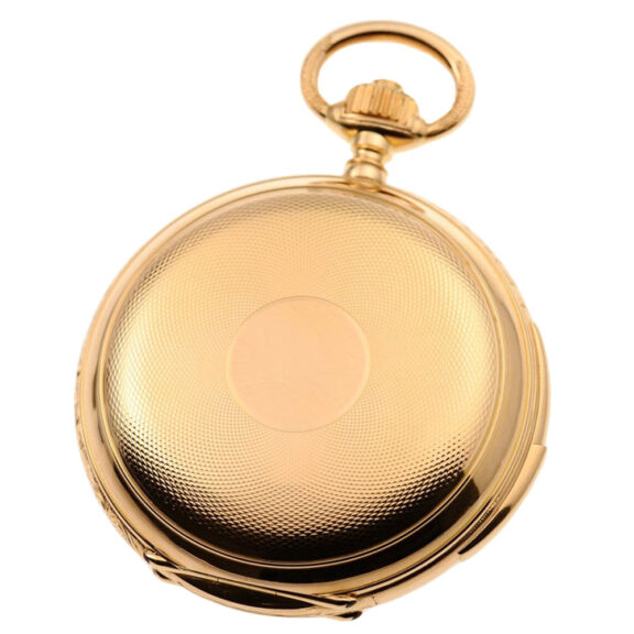 A Swiss hunting in a lavishly ornamented gold case Circa 1890 A Swiss hunting in a lavishly ornamented gold case Circa 1890