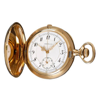 A Swiss hunting case pocket watch with chronograph Circa 1885
