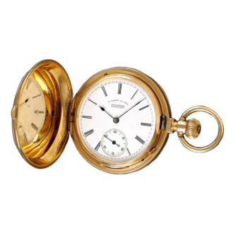 German 18k rose gold hunting cased pocket watch Circa 1882