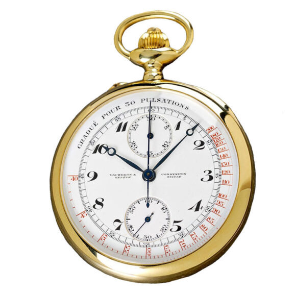 A very fine Swiss "doctor's watch" with chronograph Circa 1925