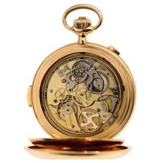 18K gold Swiss hunting case quarter repeating watch Circa 1895
