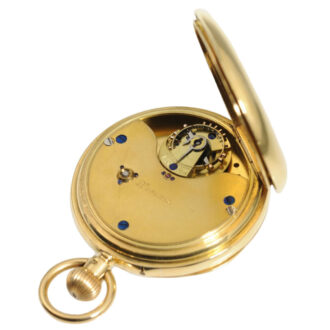 Fine English 18k gold keyless lever with carrousel Circa 1880 Fine English 18k gold keyless lever with carrousel Circa 1880