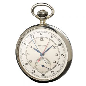 A Swiss open face deck watch with chronograph Circa 1940