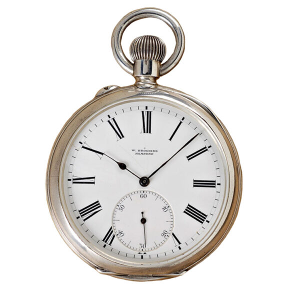 A Swiss silver keyless wind open face pocket watch Circa 1940