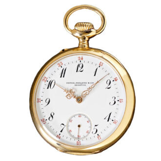 A Swiss gold keyless wind open face pocket watch Circa 1905