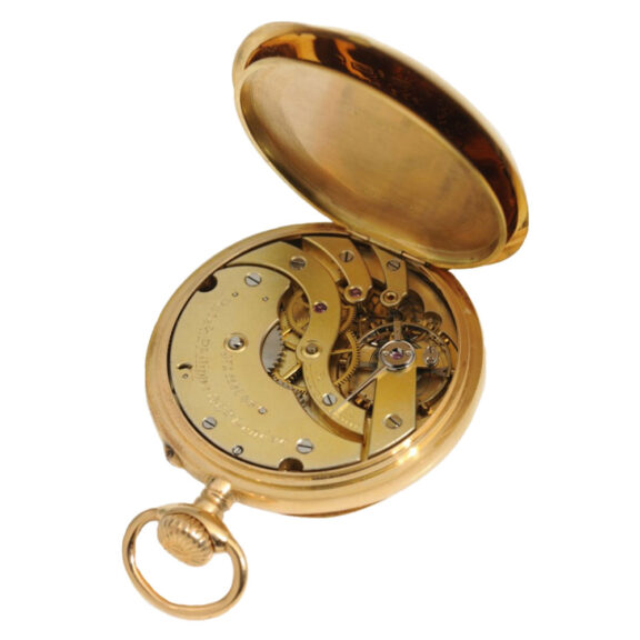 A Swiss gold keyless wind open face pocket watch Circa 1905 A Swiss gold keyless wind open face pocket watch Circa 1905