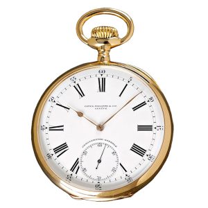A gold Swiss keyless wind open face pocket watch Circa 1904