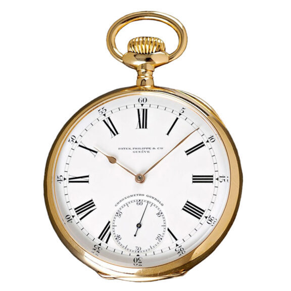 A gold Swiss keyless wind open face pocket watch Circa 1904