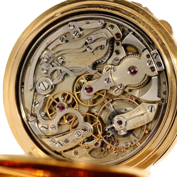 A gold Swiss split minute repeating pocket watch Circa 1893 A gold Swiss split minute repeating pocket watch Circa 1893