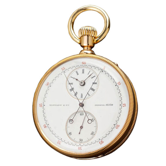 A Swiss gold watch with split seconds chronograph Circa 1878