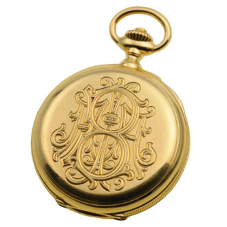 A Swiss gold keyless wind open face pocket watch Circa 1880