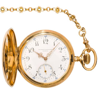Swiss 14K gold full hunter pocket watch with chain Circa 1910 Swiss 14K gold full hunter pocket watch with chain Circa 1910