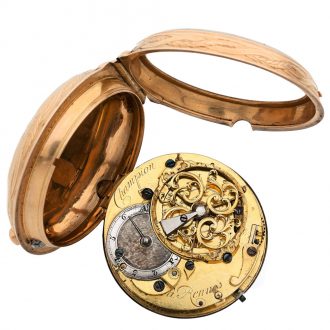 French 18 carat yellow gold open faced verge watch Circa 1850