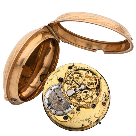 French 18 carat yellow gold open faced verge watch Circa 1850 French 18 carat yellow gold open faced verge watch Circa 1850