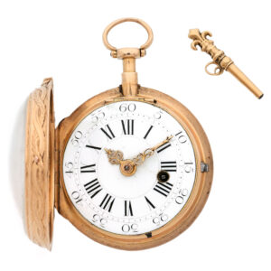 French 18 carat yellow gold open faced verge watch Circa 1850