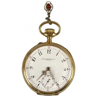 Swiss 18K yellow gold open faced pocket watch Circa 1908