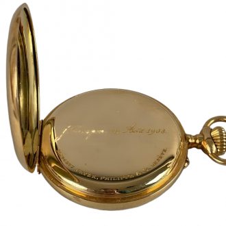 Swiss 18K yellow gold open faced pocket watch Circa 1908