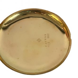 Swiss 18K yellow gold open faced pocket watch Circa 1908