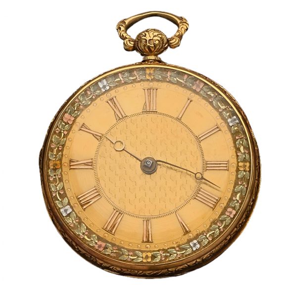 English 18K gold watch with chased decoration Circa 1815