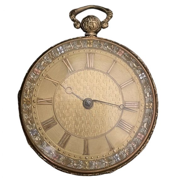 English 18K gold watch with chased decoration Circa 1815 English 18K gold watch with chased decoration Circa 1815