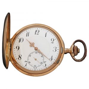 Swiss 14K yellow gold full hunter pocket watch Circa 1910
