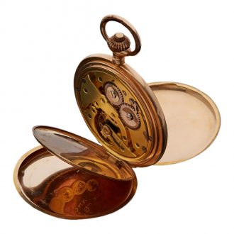 Swiss 14K yellow gold full hunter pocket watch Circa 1910