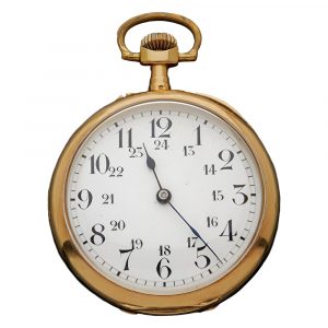 Swiss 18K yellow gold open faced pocket watch Circa 1910