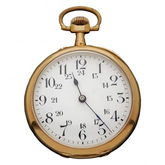 Swiss 18K yellow gold open faced pocket watch Circa 1910