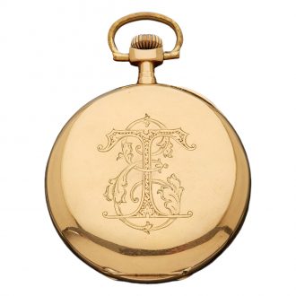 Swiss 18K yellow gold open faced pocket watch Circa 1910