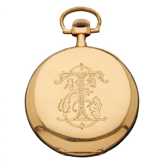 Swiss 18K yellow gold open faced pocket watch Circa 1910 Swiss 18K yellow gold open faced pocket watch Circa 1910