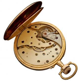 Swiss 18K yellow gold open faced pocket watch Circa 1910