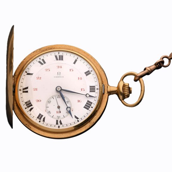 Swiss 18K yellow gold full hunter pocket watch Circa 1910
