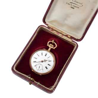 Swiss 18K yellow gold open faced pocket watch Circa 1900