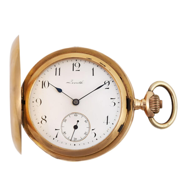 Swiss 18K yellow gold full hunter pocket watch Circa 1900