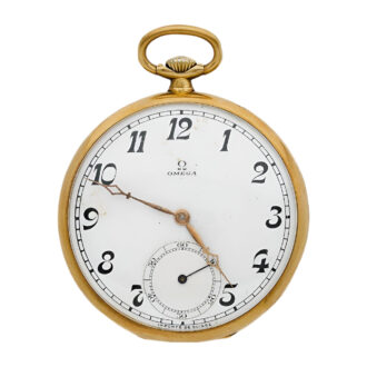 Swiss 18K gold open faced Art Deco pocket watch Circa 1930