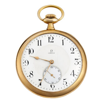 Swiss 14K yellow gold open faced pocket watch Circa 1912